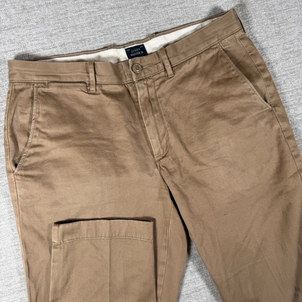 J.Crew Chino Pants Mens 32/34 Brown 770 Straight Broken-In Stretch